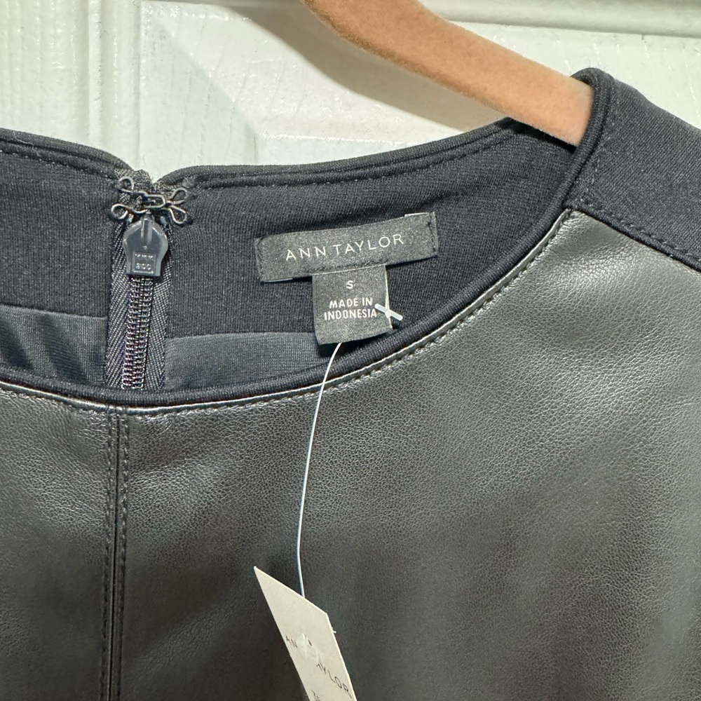 Ann Taylor Black Faux Leather Dress - Picture 2 of 3